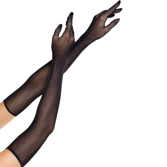 LEG AVENUE - OPERA LONG FISHNET GLOVES BLACK - My naughty haven #