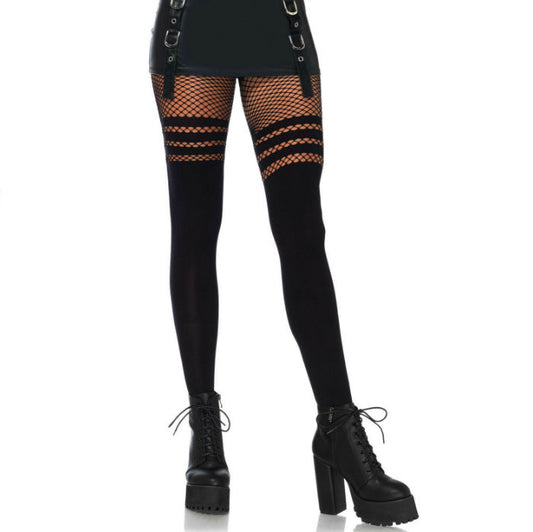 LEG AVENUE - PANTYHOUSE WIT FISNHET STRIPES - My naughty haven #