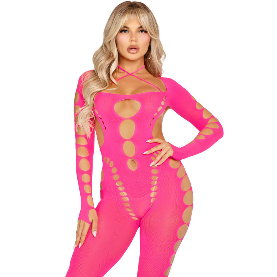 LEG AVENUE - PINK OPEN BACK BODYSTOCKING ONE SIZE - My naughty haven #