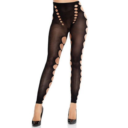 LEG AVENUE - SEAMLESS OPAQUE STOCKINGS WITH CUTOUT AT THE FEET BLACK - My naughty haven #