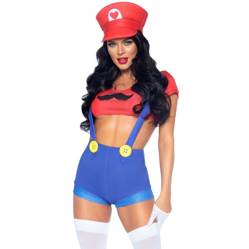 LEG AVENUE - SEXY COSTUME MARIO BROS RED/BLUE S - My naughty haven #