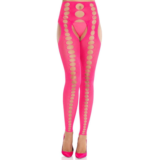 LEG AVENUE - STRAPLESS AND SEAMLESS OPAQUE STOCKINGS NEON PINK - My naughty haven #