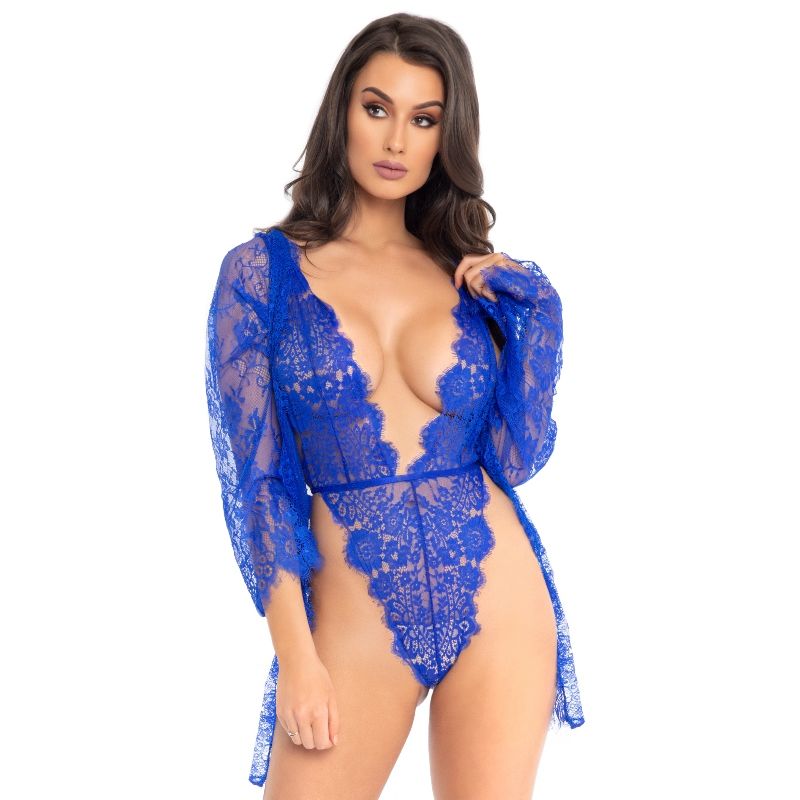 LEG AVENUE - TEDDY AND ROBE BLUE S - My naughty haven #