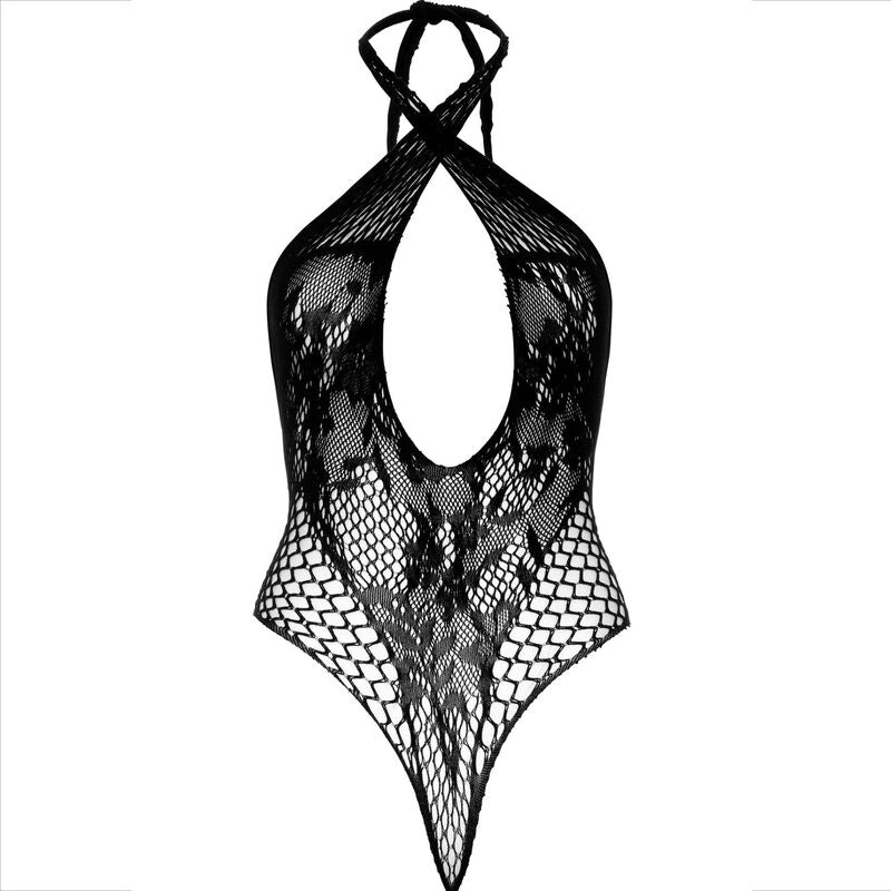 LEG AVENUE - TEDDY HALTER WITH LACE BLACK - My naughty haven #