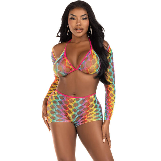 LEG AVENUE - THREE PIECE SET MULTICOLOR - My naughty haven #