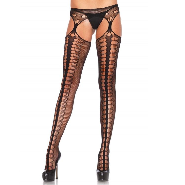 LEG AVENUE - TIGHTS WITH GARTER EXCLUSIVE BLACK - My naughty haven #
