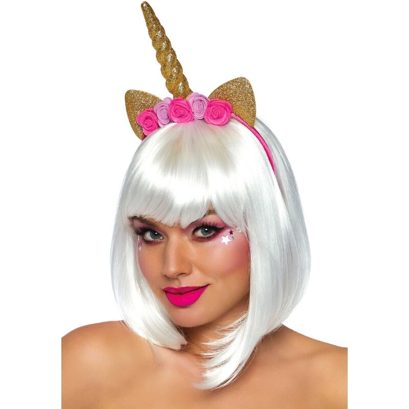 LEG AVENUE - UNICORN FLOWER HEADBAND GOLD - My naughty haven #