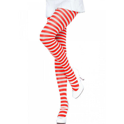 LEG AVENUE - WHITE/RED STRIPED TIGHTS - My naughty haven #