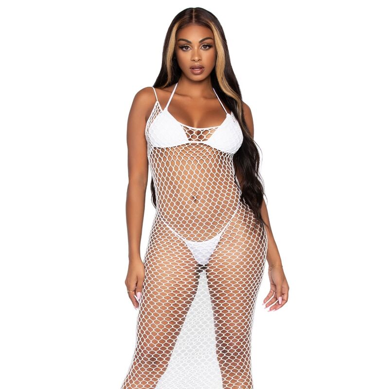 LEG AVENUE - WOVEN TWIST NET MAXI DRESS ONE SIZE - My naughty haven #