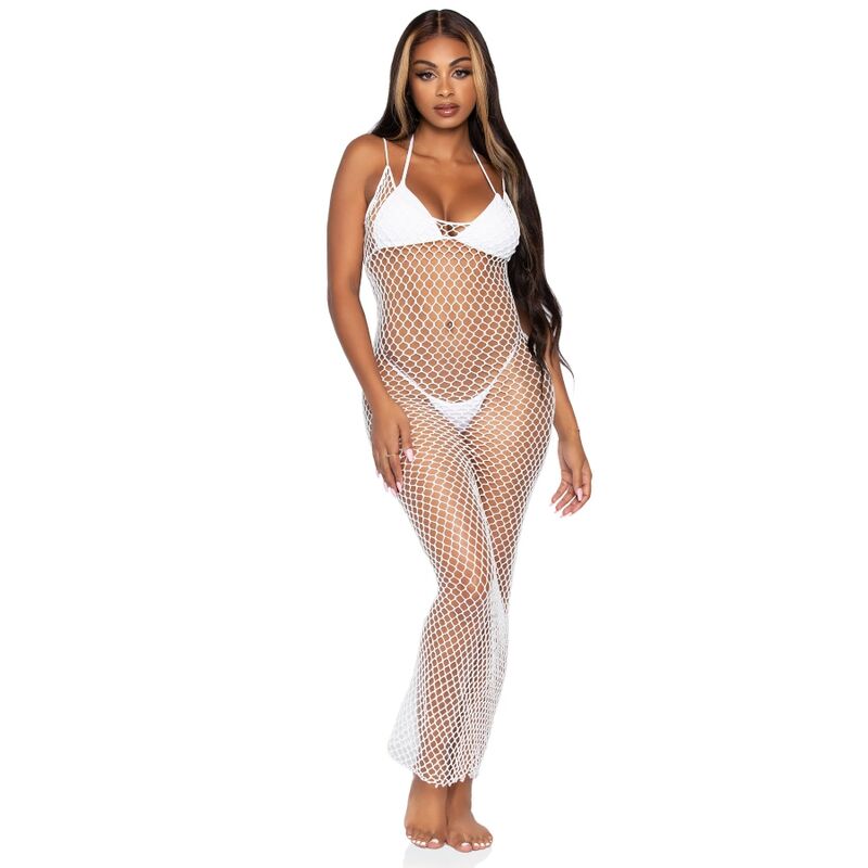 LEG AVENUE - WOVEN TWIST NET MAXI DRESS ONE SIZE - My naughty haven #