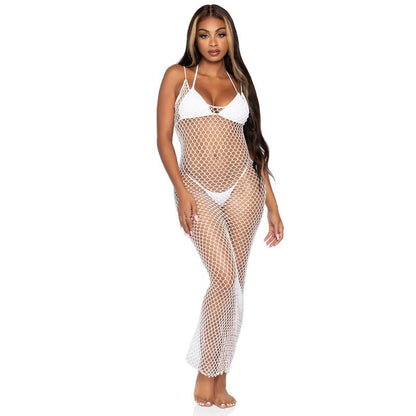 LEG AVENUE - WOVEN TWIST NET MAXI DRESS ONE SIZE - My naughty haven #