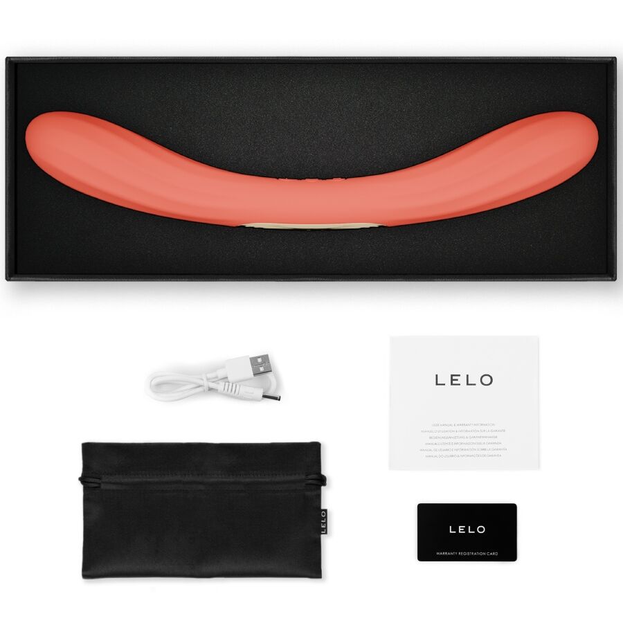 LELO - BOOMERANG DOUBLE ENDED VIBRATOR CORAL RED - My naughty haven #