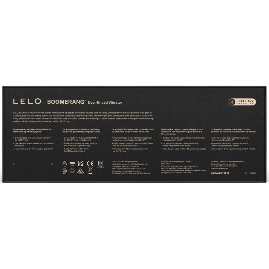 LELO - BOOMERANG DOUBLE ENDED VIBRATOR PURPLE - My naughty haven #