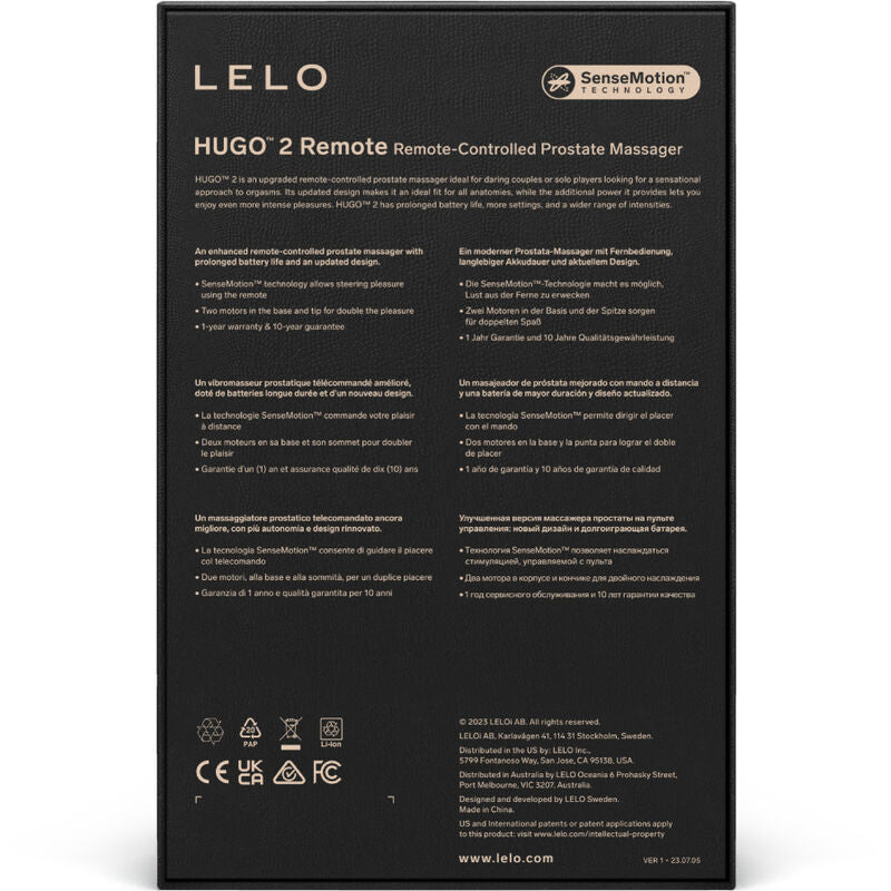 LELO - HUGO 2 GREEN REMOTE CONTROL PROSTATE MASSAGER - My naughty haven #