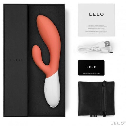 LELO - INA 3 LUXURY CORAL RABBIT VIBRATOR - My naughty haven #