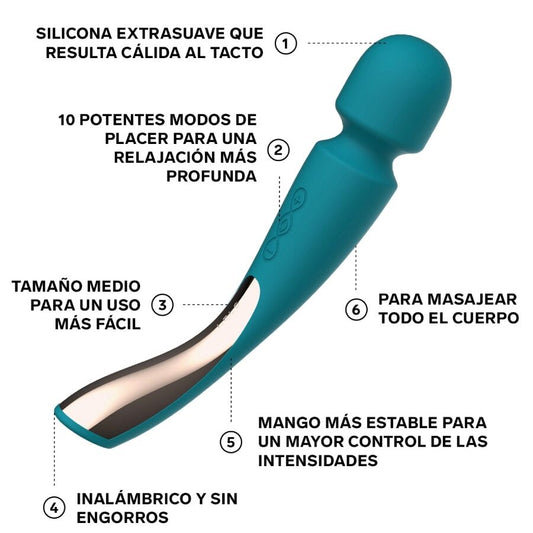 LELO - SMART MEDIUM WAND 2 OCEAN BLUE MASSAGER - My naughty haven #