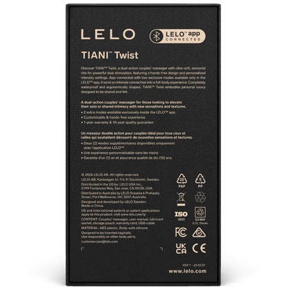 LELO - TIANI TWIST COUPLES VIBRATOR LAVENDER - My naughty haven #