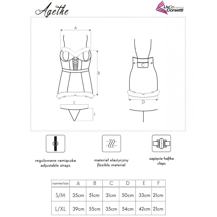 LIVCO CORSETTI FASHION - AGETHE LC 90607 РИЗА + ПРАШКА + КОЛЕДНА ШАПКА L/XL