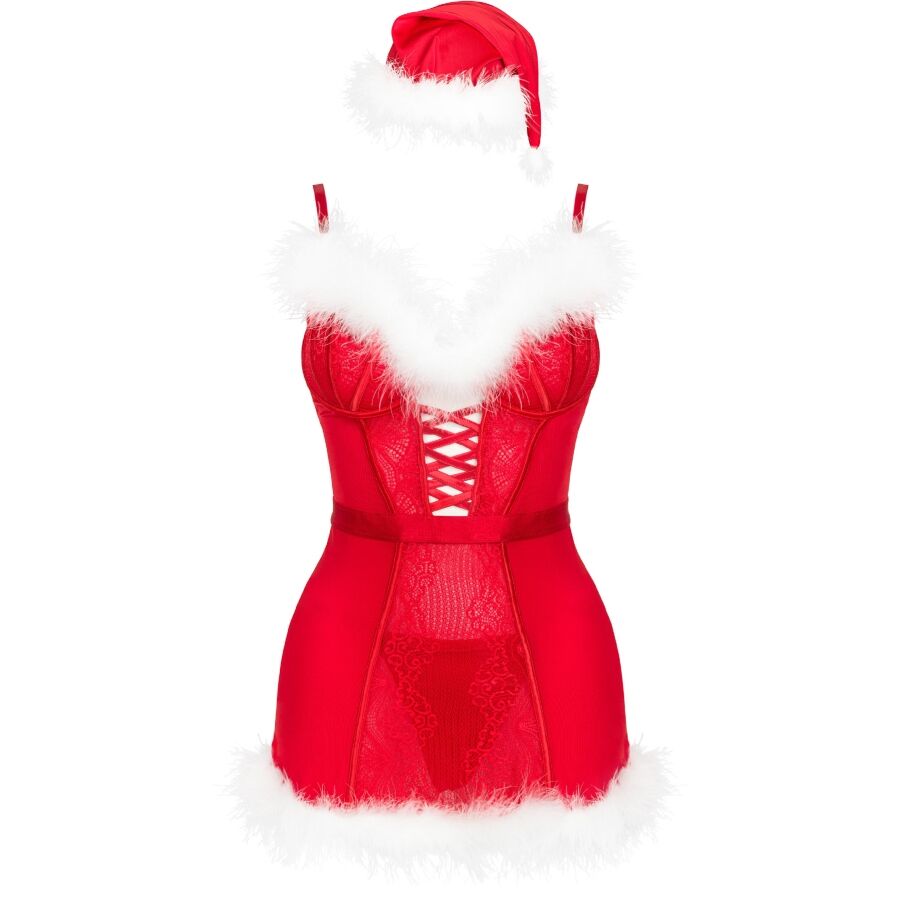 LIVCO CORSETTI FASHION - AGETHE LC 90607 CHEMISE + THONG + CHRISTMAS HAT L/XL - My naughty haven #