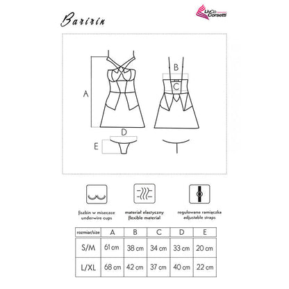 LIVCO CORSETTI FASHION - BARIRIN LC 90633 SHIRT + PANTY BLACK L/XL - My naughty haven #