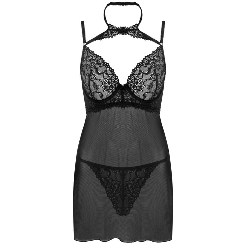 LIVCO CORSETTI FASHION - BINELLA SET BABYDOLL + THONG BLACK - My naughty haven #