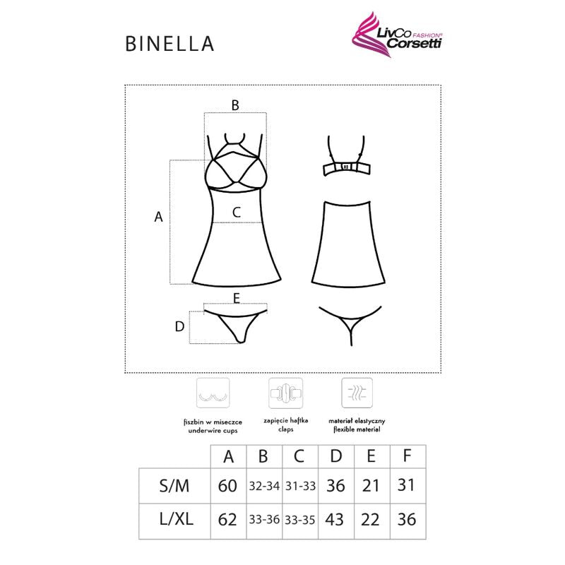 LIVCO CORSETTI FASHION - BINELLA SET BABYDOLL + THONG BLACK - My naughty haven #
