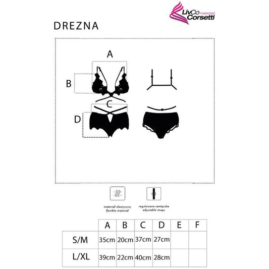 LIVCO CORSETTI FASHION - DREZNA LC 90733 СУТИЕН + БИКИНИ ЧЕРЕН