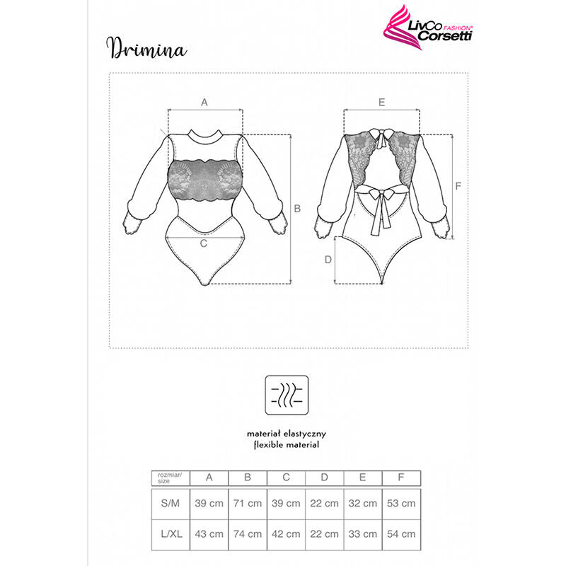 LIVCO CORSETTI FASHION - DRIMINA LC90690 BODY NANVY BLUE L/XL - My naughty haven #