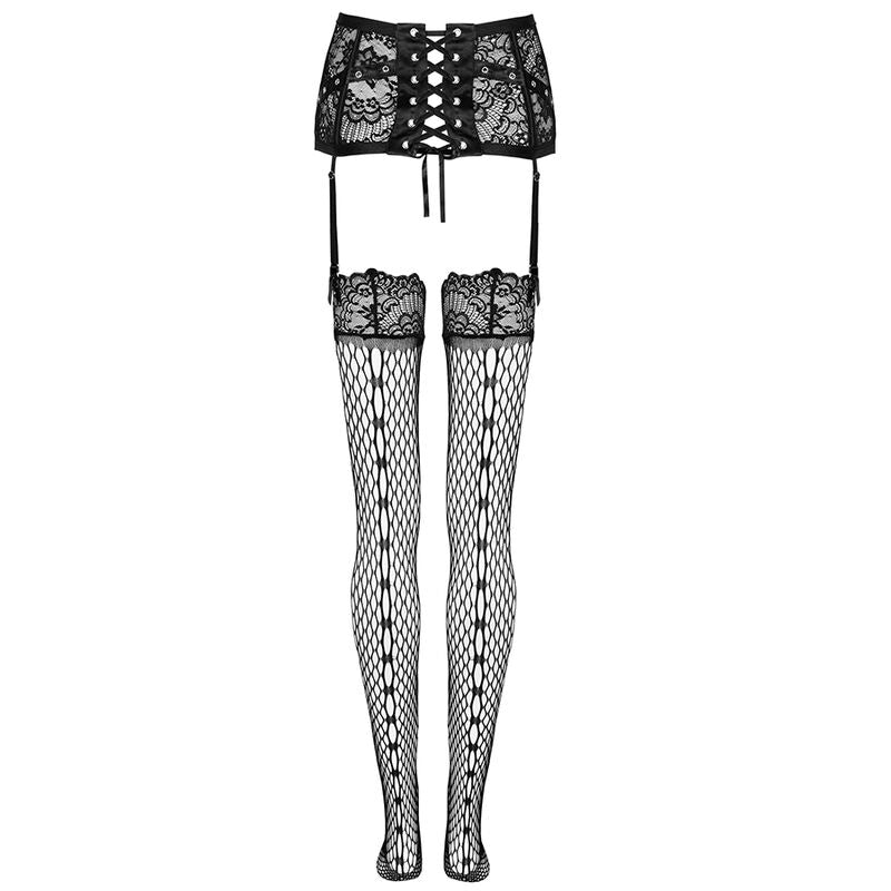 LIVCO CORSETTI FASHION - GARTER BELT + STOCKINGS BLACK - My naughty haven #