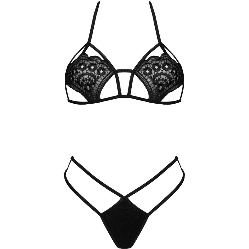 LIVCO CORSETTI FASHION - JIMENA LC 20216 BRA + THONG BLACK ONE SIZE - My naughty haven #