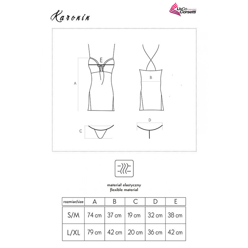 LIVCO CORSETTI FASHION - KARONIN LC 90628 SHIRT + PANTY BLACK L/XL - My naughty haven #