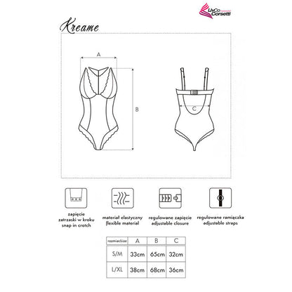 LIVCO CORSETTI FASHION - KREAME LC 90546 BODY BLACK L/XL - My naughty haven #