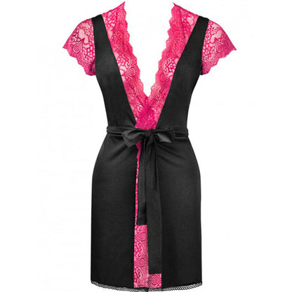 LIVCO CORSETTI FASHION - KUMIKO LC 90428 DRESSING GOWN + PANTY BLACK L/XL - My naughty haven #