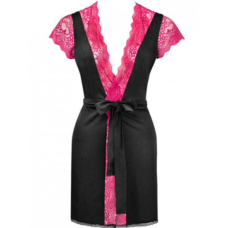 LIVCO CORSETTI FASHION - KUMIKO LC 90428 DRESSING GOWN + PANTY BLACK L/XL - My naughty haven #