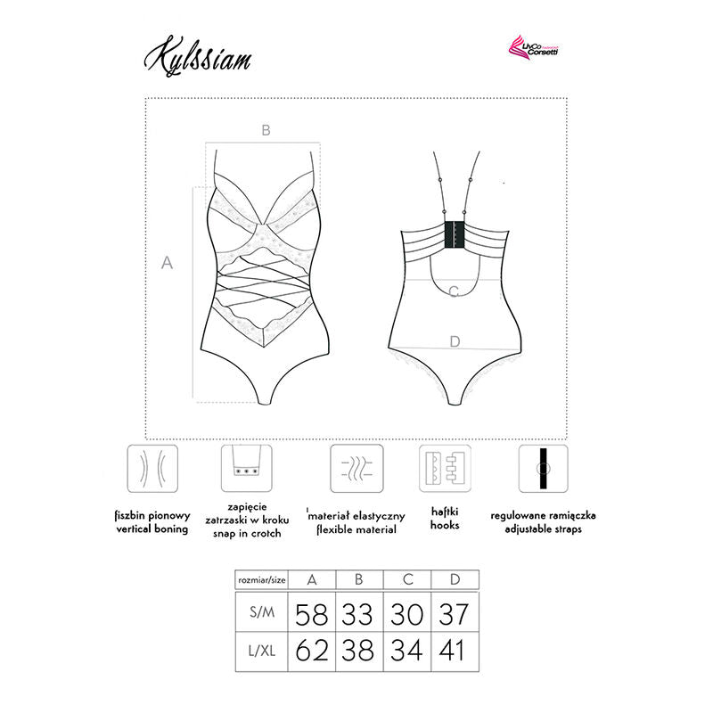 LIVCO CORSETTI FASHION - KYLSSIAM LC 90613 BODY BLACK L/XL - My naughty haven #