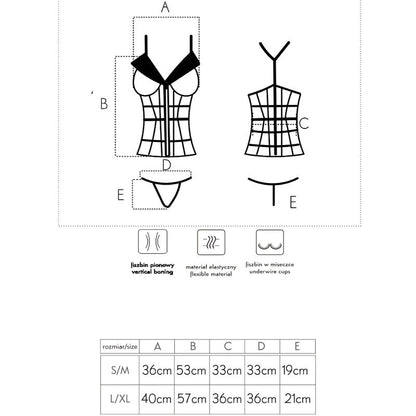 LIVCO CORSETTI FASHION - LAURA LC 20215 CORSET + THONG S/M - My naughty haven #