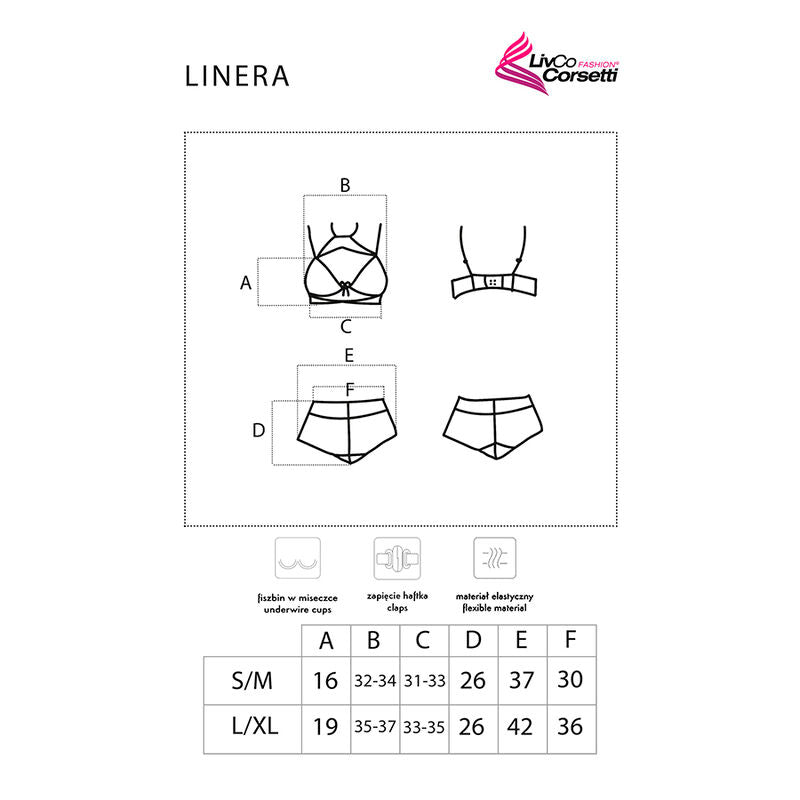 LIVCO CORSETTI FASHION - LINERA FOR THE SENSES COLLECTION BRA + PANTY BLACK - My naughty haven #
