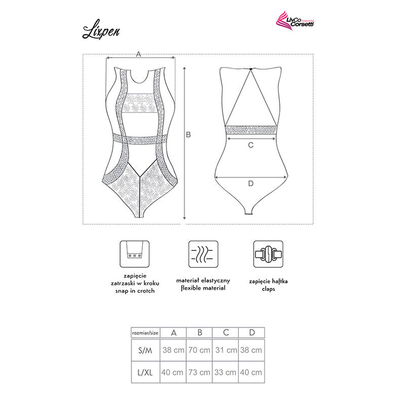 LIVCO CORSETTI FASHION - LIXPEN LC 90612 BODY BLACK L/XL - My naughty haven #