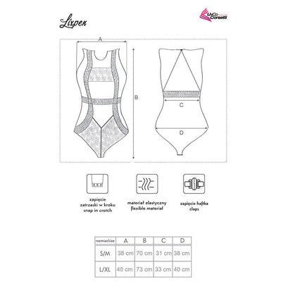 LIVCO CORSETTI FASHION - LIXPEN LC 90612 BODY BLACK L/XL - My naughty haven #