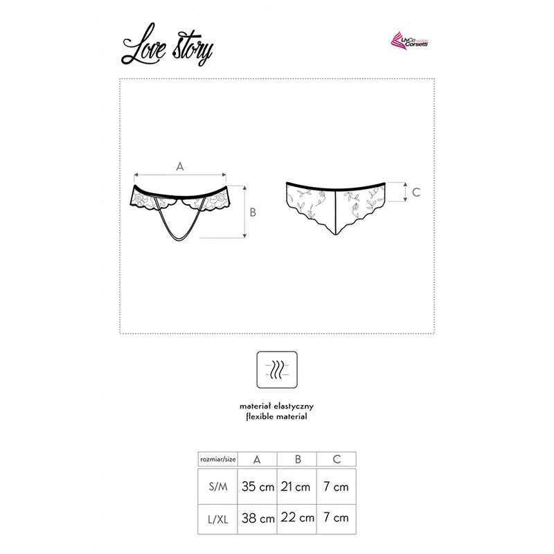 LIVCO CORSETTI FASHION - LOVE STORY LC 90679 PANTY CROTCHLESS BLACK L/XL - My naughty haven #