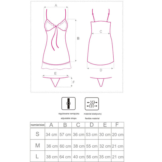 LIVCO CORSETTI FASHION - LUISE 1710 BEBEDOLL + THONG ЧЕРЕН S