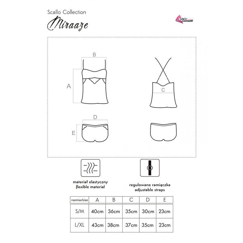 LIVCO CORSETTI FASHION - MIRAAZE LC 90567 SHIRT + SHORTS BLACK L/XL - My naughty haven #