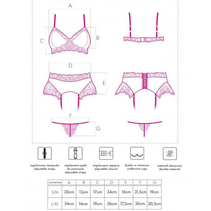 LIVCO CORSETTI FASHION - NAHIR LC 20214 BRA + PANTY + GARTER BELT S/M - My naughty haven #