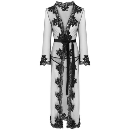 LIVCO CORSETTI FASHION - NOKINA LC XG055 DRESSIN G GOWN + PANTY BLACK ONE SIZE - My naughty haven #