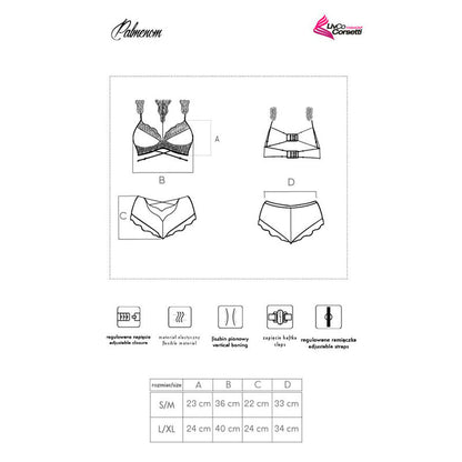 LIVCO CORSETTI FASHION - PALMENOM LC 90614 BRA + PANTY BLACK L/XL - My naughty haven #