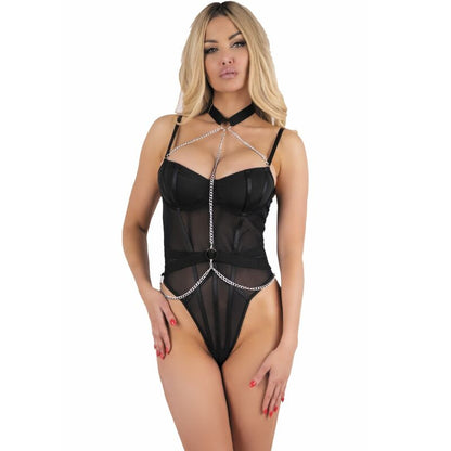 LIVCO CORSETTI FASHION - RUBIKA LC XG079 BODY WITH CHOKER BLACK L - My naughty haven #