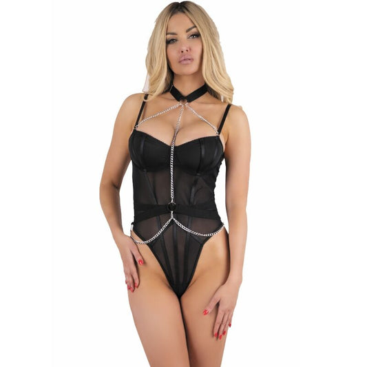LIVCO CORSETTI FASHION - RUBIKA LC XG079 BODY WITH CHOKER BLACK L - My naughty haven #