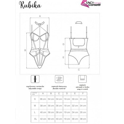 LIVCO CORSETTI FASHION - RUBIKA LC XG079 BODY WITH CHOKER BLACK L - My naughty haven #