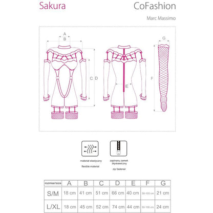LIVCO CORSETTI FASHION - SAKURA CF 90357 JUMPSUIT + LONG GLOVES + GARTER BELT BLACK S/M - My naughty haven #