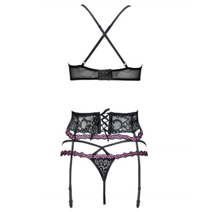 LIVCO CORSETTI FASHION - SNEHANA LC 90443 BRA + GARTER BELT + PANTY BLACK L/XL - My naughty haven #